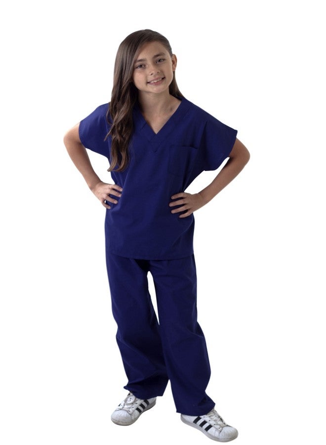 Natural Uniforms Childrens Scrub Set-Soft Touch-Role Play Costume Set (True Navy Blue, 4) - Image 2